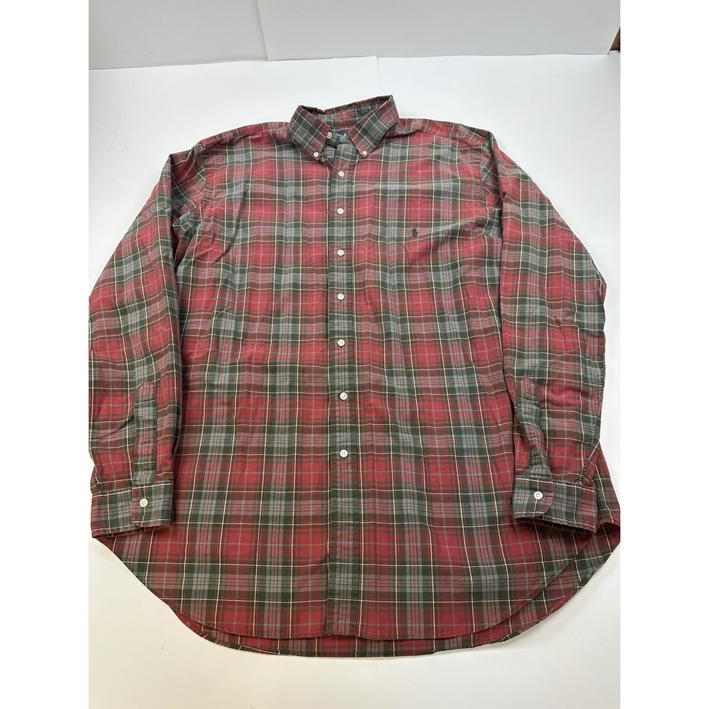 Ralph Lauren Men's XLT Plaid Oxford Red Classic Fit Long Sleeve